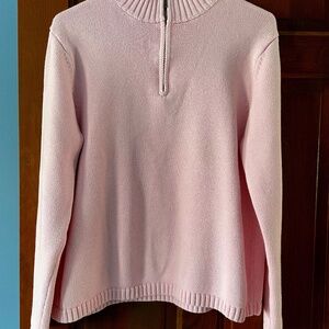 Pink 1/4 zip sweater